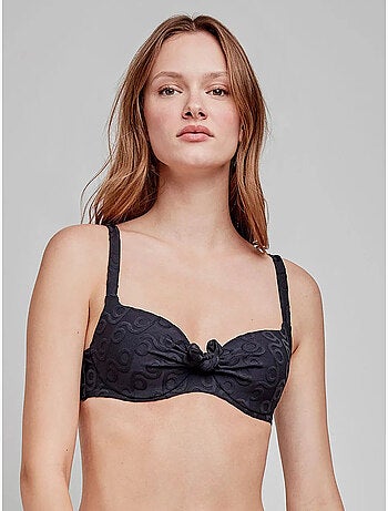 Top bikini con capacità stampa geometrica