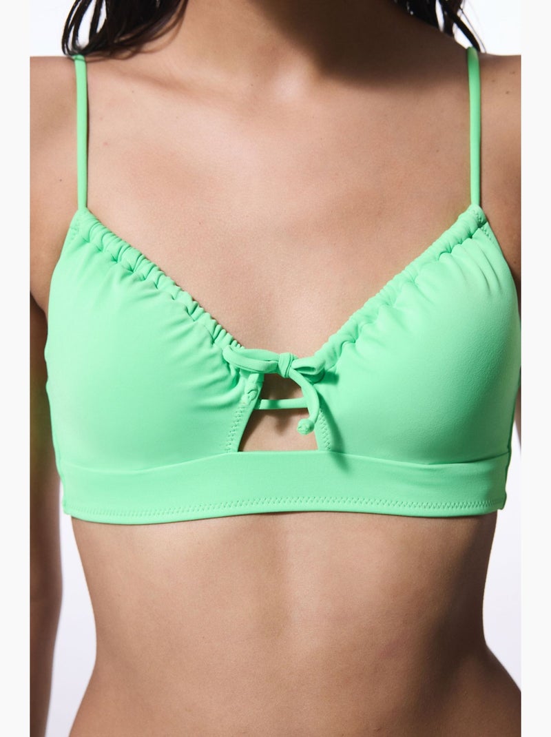 Top bikini con ferretto e spalline fisse penti Verde menta - Kiabi