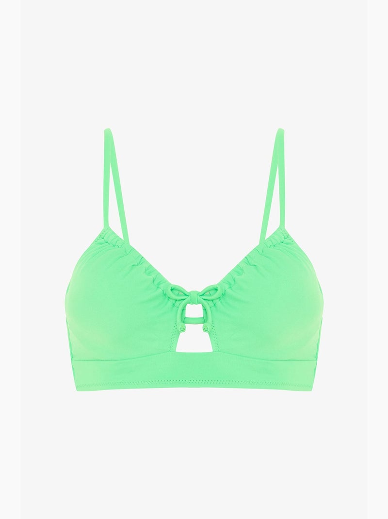 Top bikini con ferretto e spalline fisse penti Verde menta - Kiabi