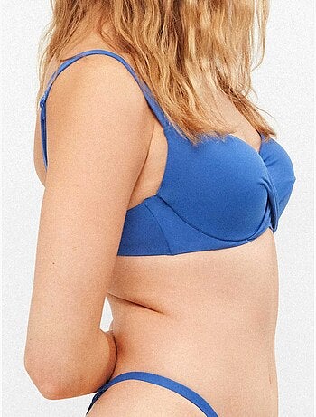 Top bikini con incrocio frontale