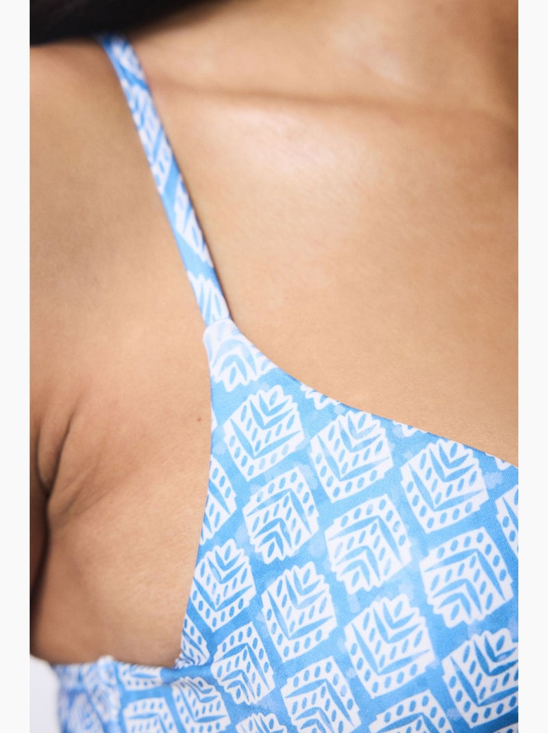 Top bikini con motivo baklava e push-up penti Blu - Kiabi