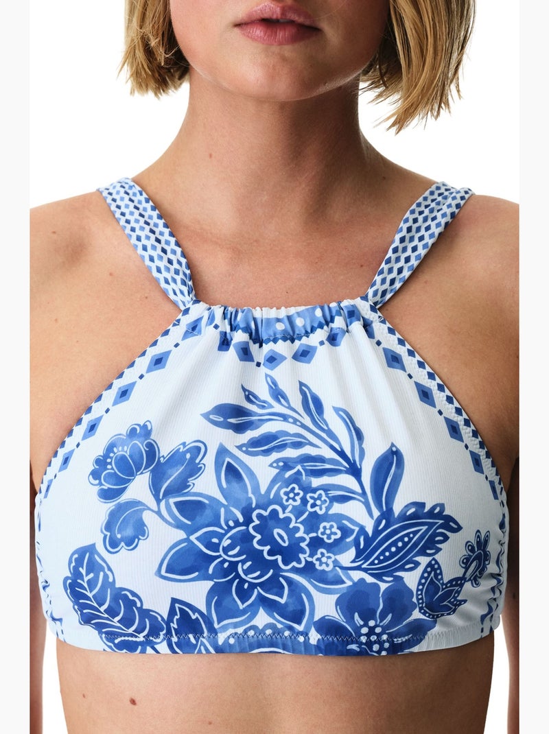 Top bikini giana floreale penti Bianco Blu - Kiabi