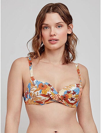 Top bikini gran capienza fantasia floreale