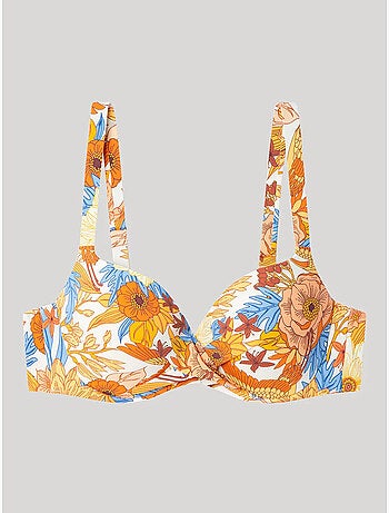 Top bikini gran capienza fantasia floreale
