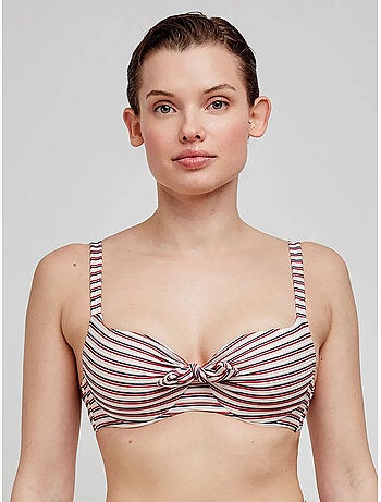 Top bikini gran capienza fantasia righe