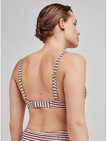 Top bikini gran capienza fantasia righe
