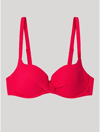 Top bikini in tessuto strutturato