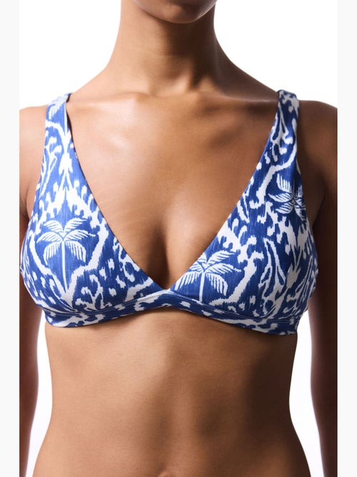 Top bikini island con scollo a v profondo e stampa foglie penti - Kiabi Top bikini island con scollo a v profondo e stampa foglie penti - Kiabi