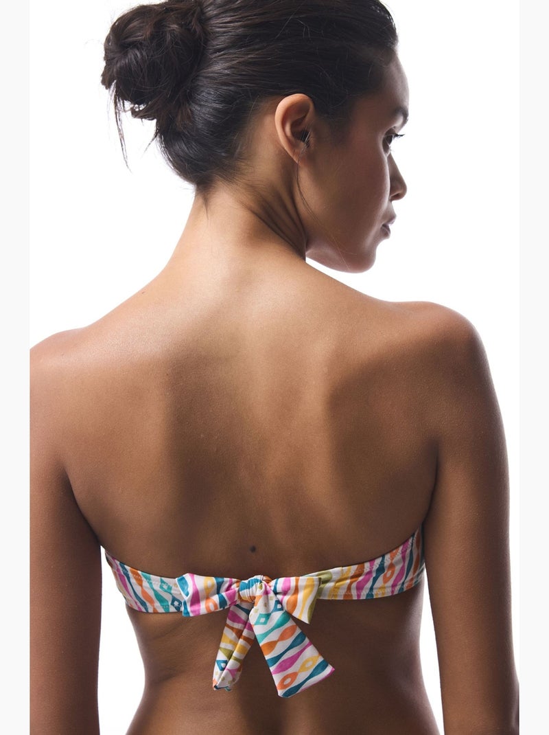 Top bikini mae a righe senza spalline penti Bianco - Kiabi