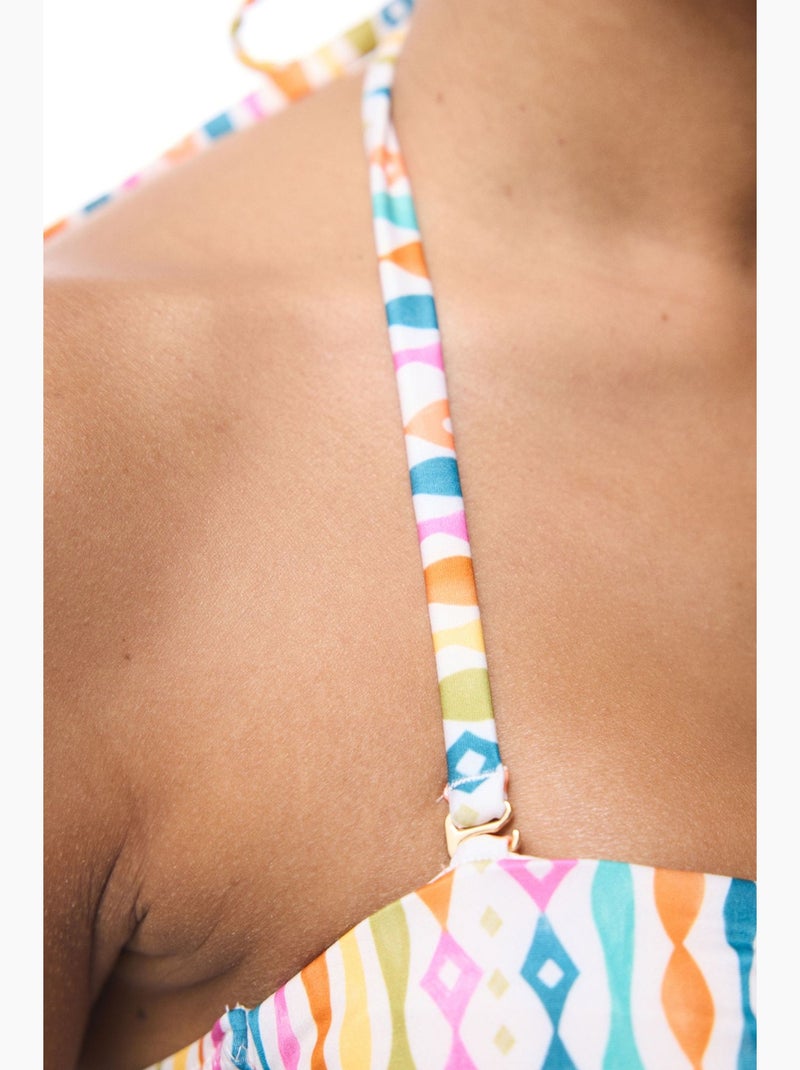 Top bikini mae a righe senza spalline penti Bianco - Kiabi
