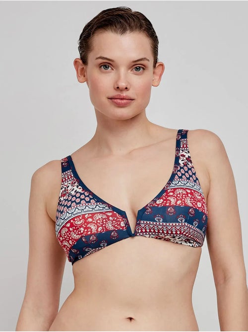 Top bikini reversibile senza ferretto fantasia etnica - Kiabi Top bikini reversibile senza ferretto fantasia etnica - Kiabi