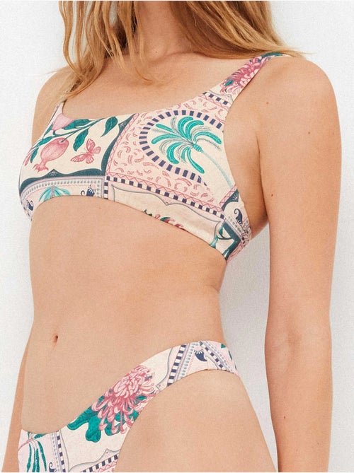 Top bikini senza ferretto con stampa mosaico - Kiabi Top bikini senza ferretto con stampa mosaico - Kiabi