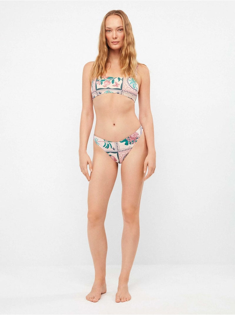 Top bikini senza ferretto con stampa mosaico Multicolore - Kiabi