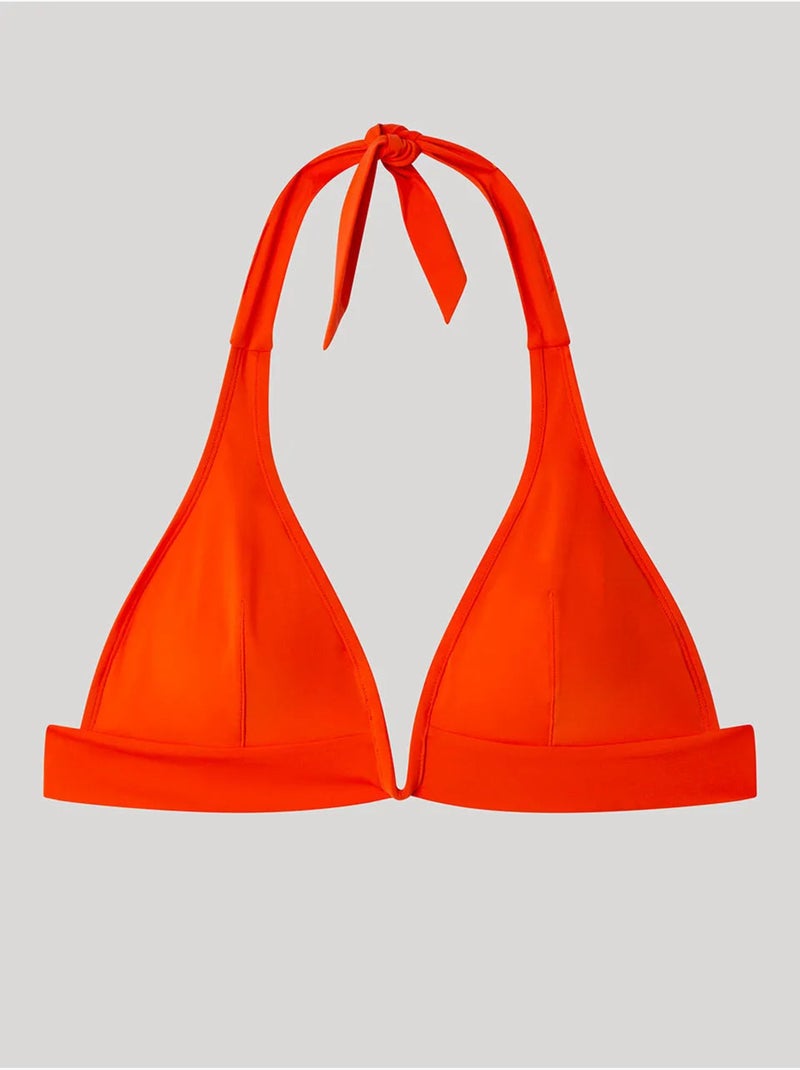 Top bikini senza ferretto e foam estraibile Arancione - Kiabi