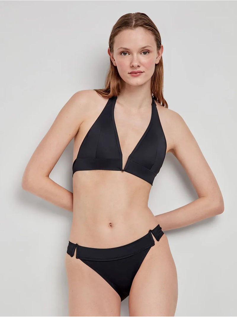 Top bikini senza ferretto e foam estraibile Nero - Kiabi