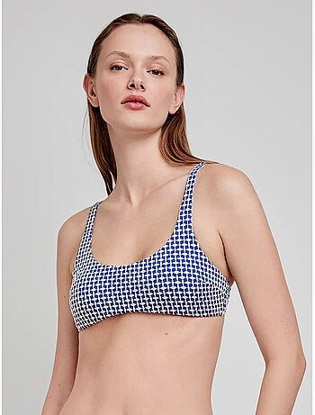 Top bikini senza ferretto tessuto strutturato