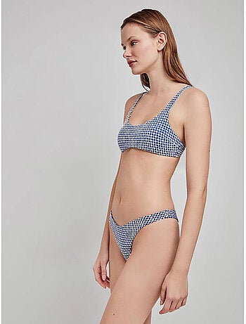 Top bikini senza ferretto tessuto strutturato
