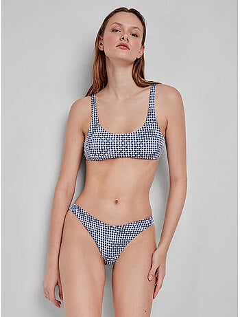 Top bikini senza ferretto tessuto strutturato