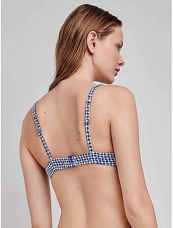 Top bikini senza ferretto tessuto strutturato