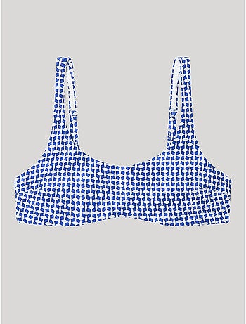Top bikini senza ferretto tessuto strutturato