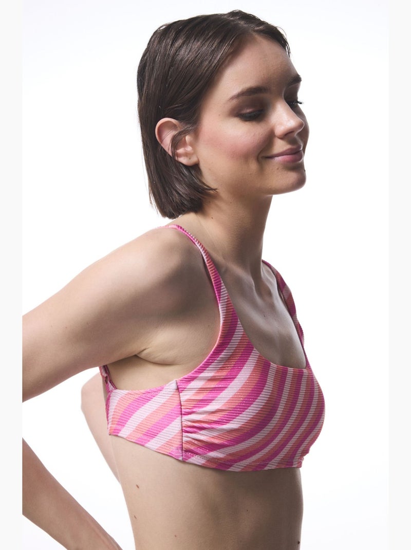 Top bikini sura a righe penti Rosa/Bianco - Kiabi