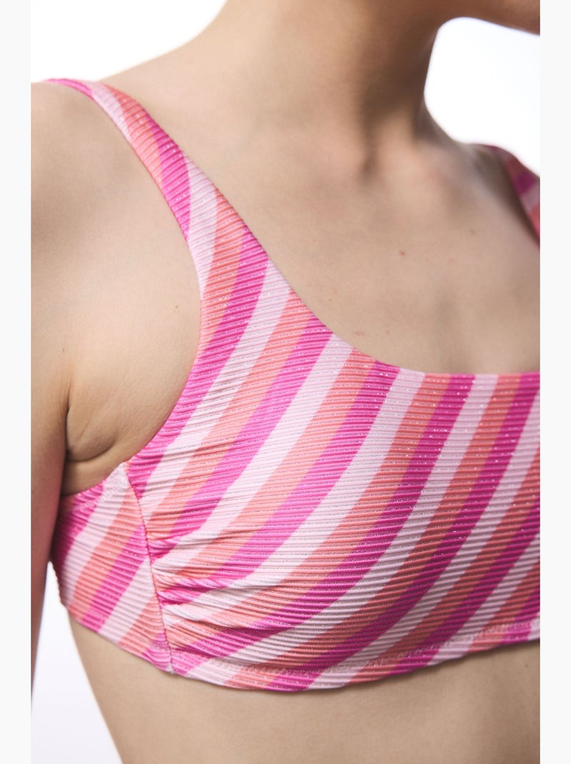 Top bikini sura a righe penti Rosa/Bianco - Kiabi