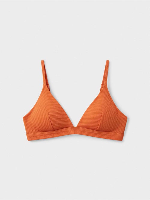Top bikini triangolare in piqué lurex dorato - Kiabi Top bikini triangolare in piqué lurex dorato - Kiabi