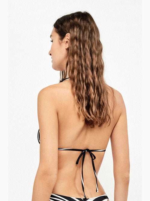 Top bikini triangolare senza ferretto stampa animalier zebra - Kiabi Top bikini triangolare senza ferretto stampa animalier zebra - Kiabi