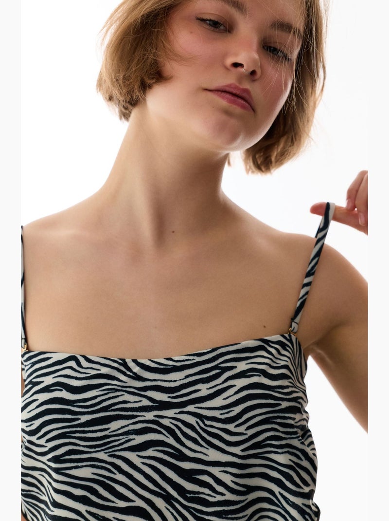 Top bikini wild zebra scarf penti Nero Bianco - Kiabi