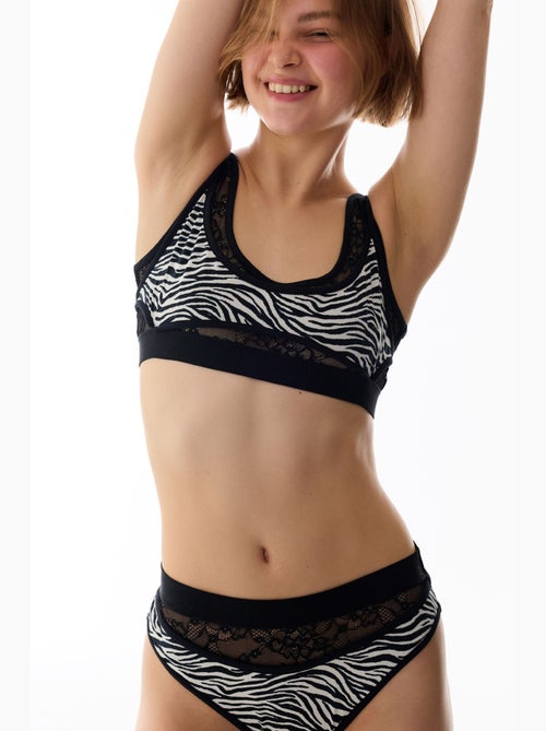 Top bikini zebra bra penti - Kiabi