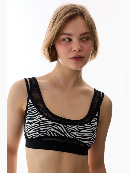 Top bikini zebra bra penti - Kiabi