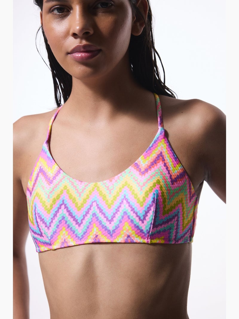 Top bikini zigzag donna penti Rosa fluo - Kiabi