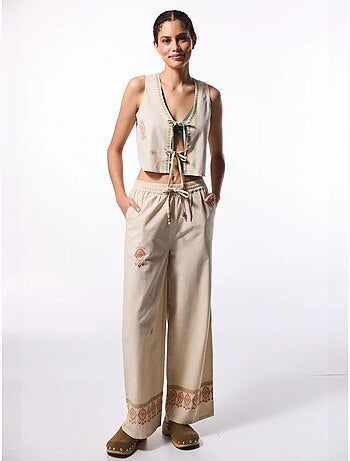 Top boho in lino penti