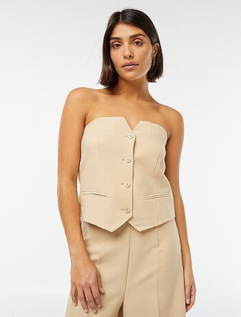 Top bustier con bottoni