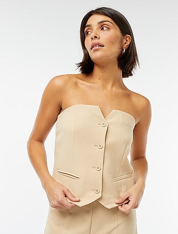 Top bustier con bottoni