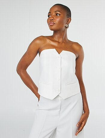 Top bustier con bottoni