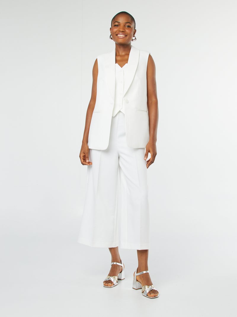 Top bustier con bottoni bianco - Kiabi