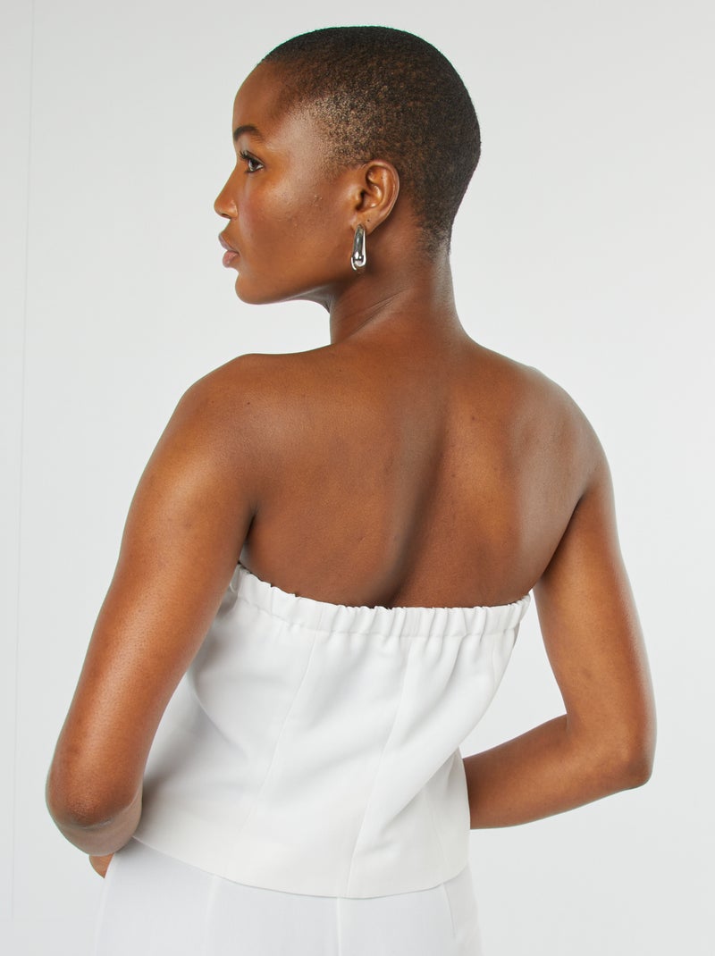 Top bustier con bottoni bianco - Kiabi