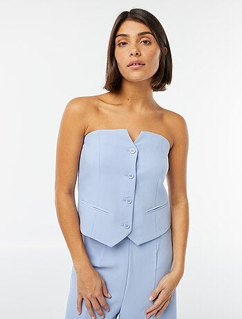 Top bustier con bottoni