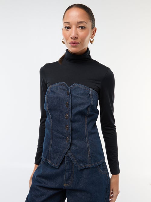 Top bustier in denim - Kiabi