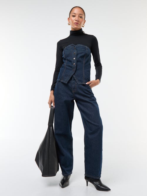 Top bustier in denim - Kiabi