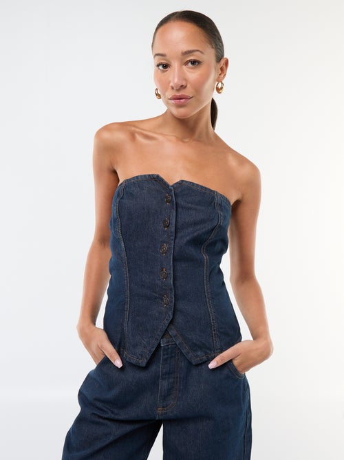 Top bustier in denim - Kiabi