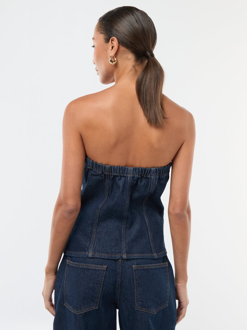 Top bustier in denim Blu - Kiabi