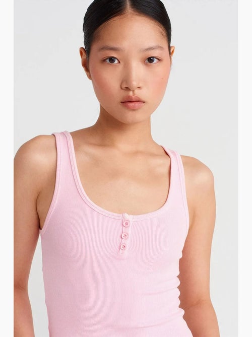 Top cami crop a coste in misto cotone dilvin - Kiabi Top cami crop a coste in misto cotone dilvin - Kiabi