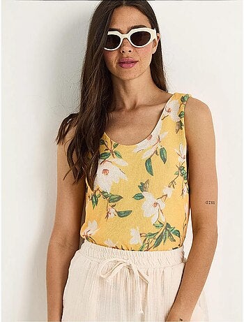 Top canotta in cotone-lycra floreale lucci