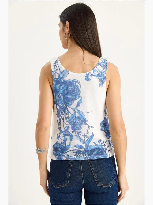 Top canotta in cotone-lycra floreale lucci - Kiabi Top canotta in cotone-lycra floreale lucci - Kiabi