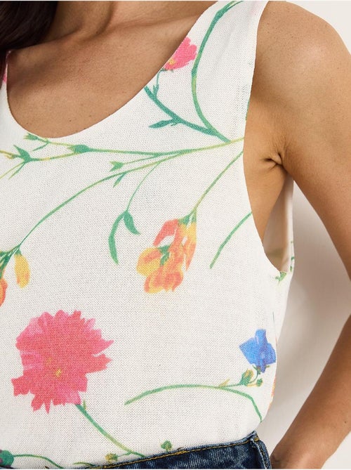 Top canotta in cotone-lycra floreale lucci - Kiabi Top canotta in cotone-lycra floreale lucci - Kiabi