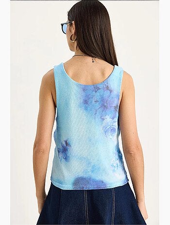 Top canotta in cotone-lycra floreale lucci