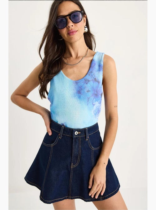 Top canotta in cotone-lycra floreale lucci - Kiabi Top canotta in cotone-lycra floreale lucci - Kiabi