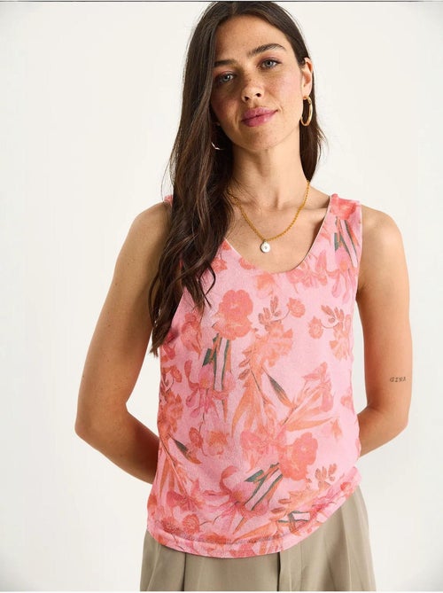 Top canotta in cotone-lycra floreale lucci - Kiabi Top canotta in cotone-lycra floreale lucci - Kiabi